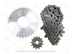 KIT CADENA C/SPROCKETS MOTO ITALIKA 250Z PASO 520H-102 ESLABONES/SPROCKET 34T-13T