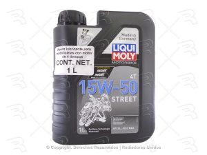 ACEITE MOTOR SINTETICO 4 TIEMPOS SAE 15W50 API SL/JASO MA2 1L LIQUI MOLY STREET