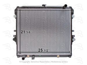 RADIADOR TOYOTA HILUX 16-20 L4 2.7L MANUAL ESTANDAR ALUMINIO PLASTICO