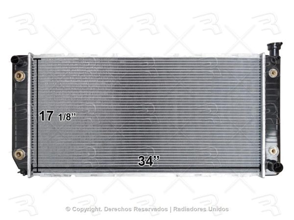 RADIADOR GM SILVERADO/CHEYENNE 95-98/TAHOE 95-97/SONORA  00-02/SUBURBAN 96-99 V8 5.7L 5.0L AUTOMATICO ALUMINIO PLASTICO