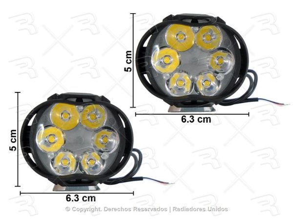 FARO AUX MOTO 6 LEDS C/ESTROBO 12V