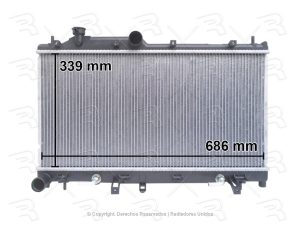 RADIADOR SUBARU FORESTER 09-12/IMPREZA 08-15/LEGACY/OUTBACK 06-09 H4 2.5L/XV 13-15 H4 2.0L ALUMINIO PLASTICO