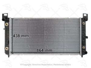 RADIADOR GM AVALANCHE/CHEYENNE 07-13/SILVERADO 99-13/SUBURBAN 00-14/TAHOE/GMC YUKON 07-14/HUMMER H2 05-09/CADILLAC ESCALADE 02-14 V8 6.8L 6.2L 6.0L 5.3L 4.8L 4.3L AUTOMATICO ALUMINIO PLASTICO 34 X 17