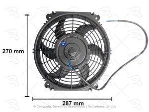 MOTOVENTILADOR COMPLETO UNIVERSAL 10 PLG 12V SENCILLO