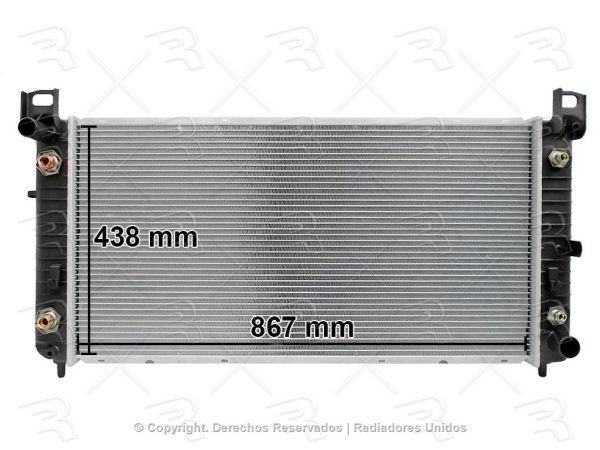 RADIADOR GM AVALANCHE/CHEYENNE 07-13/SILVERADO 99-13/SUBURBAN 00-14/TAHOE/GMC YUKON 07-14/HUMMER H2 05-09/CADILLAC ESCALADE 02-14 AUTOMATICO ALUMINIO PLASTICO CON 2 ENFRIADORES