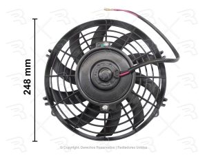 MOTOVENTILADOR COMPLETO UNIVERSAL 8 PLG 12V SENCILLO