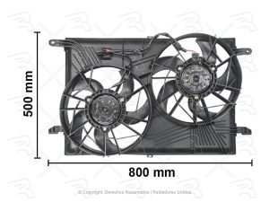 MOTOVENTILADOR COMPLETO GM TRAVERSE 09-17/GMC ACADIA 07-19/BUICK ENCLAVE 10-17 V6 3.6L DOBLE C/A