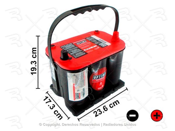 BATERIA OPTIMA ROJA GRUPO 3 OP-RO 35 720AMP CAJA OBSCURA