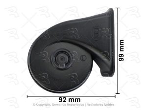 BOCINA CLAXON CARACOL DOBLE COMPACTA JGO NEGRA 410/490 HZ